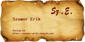 Szomor Erik névjegykártya
